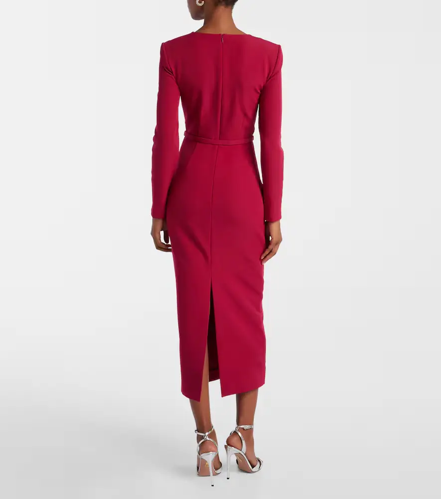 Roland Mouret Belted crêpe midi dress | Thumbnail 5