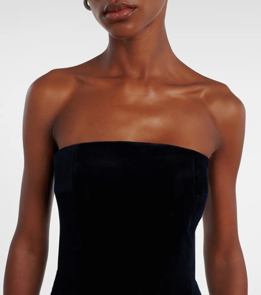 Emilia Wickstead Laelia cotton velvet gown | Thumbnail 5