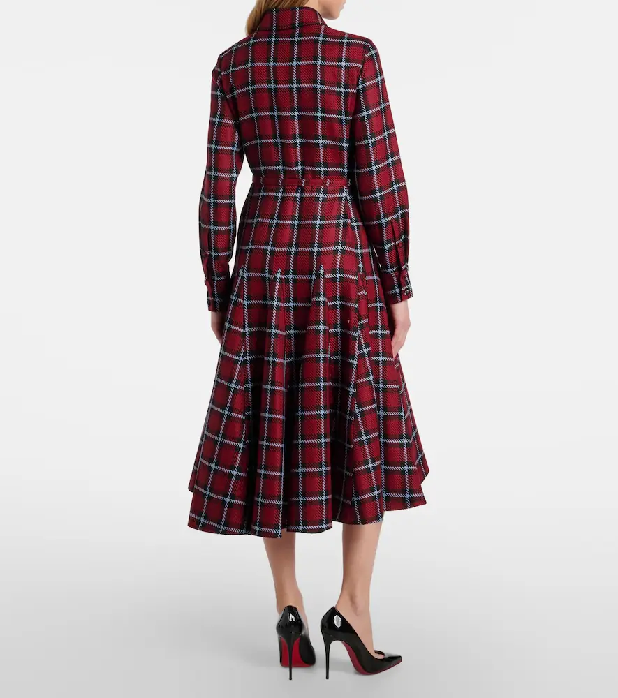 Emilia Wickstead Marione belted tartan wool-blend midi dress | Thumbnail 3