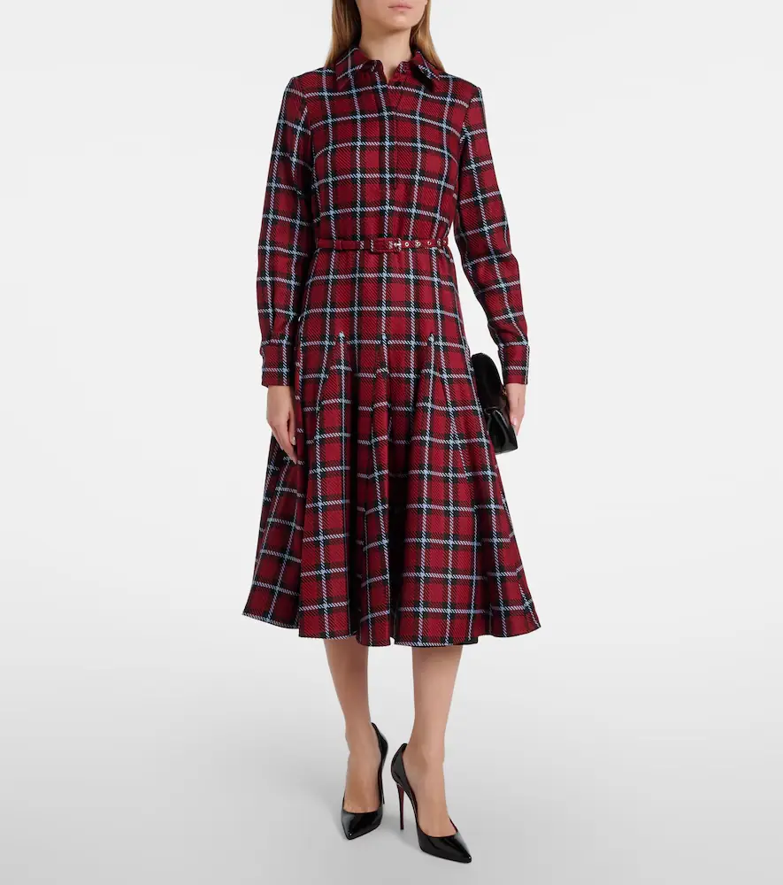 Emilia Wickstead Marione belted tartan wool-blend midi dress | Thumbnail 5