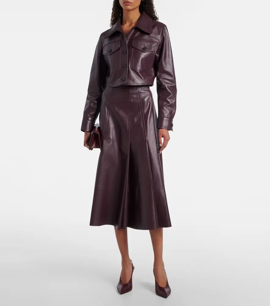Emilia Wickstead Nics cropped leather jacket | Thumbnail 2