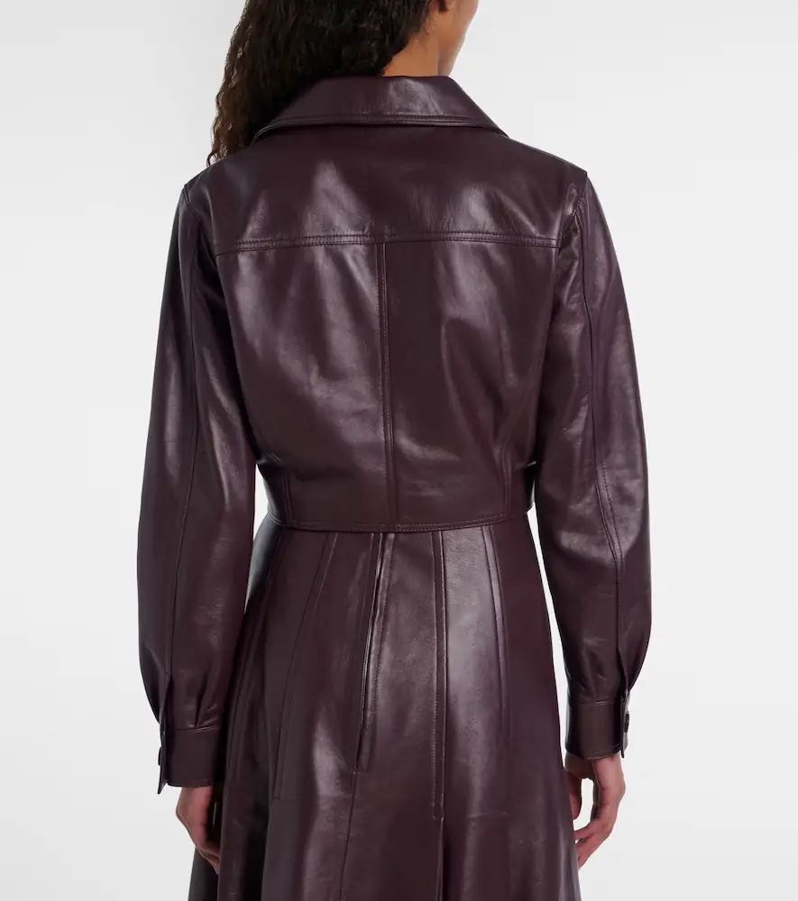 Emilia Wickstead Nics cropped leather jacket | Thumbnail 3