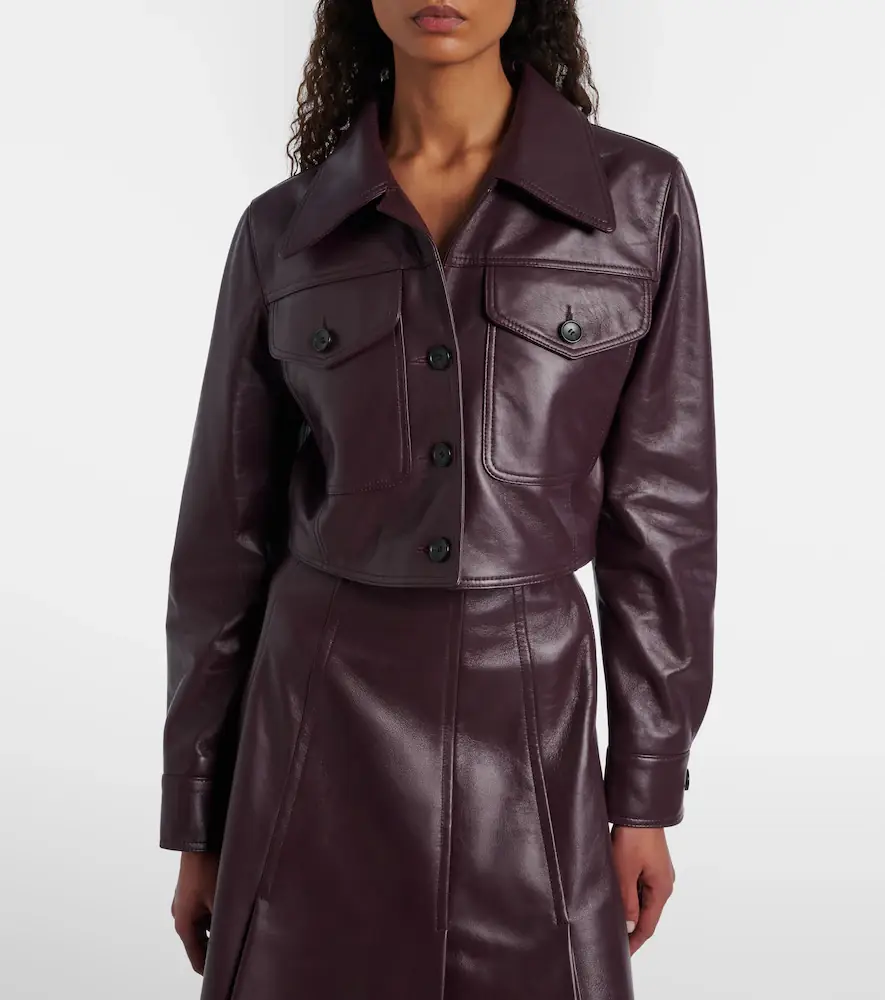 Emilia Wickstead Nics cropped leather jacket | Thumbnail 5