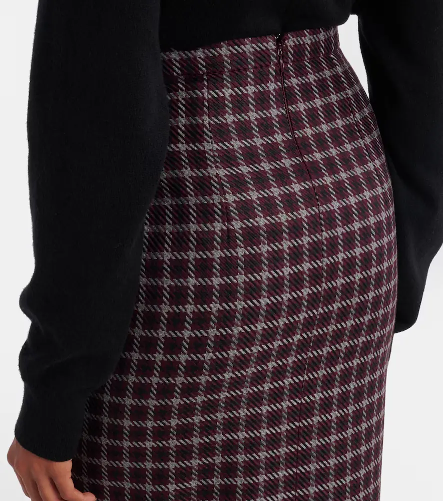 Emilia Wickstead Lorelei houndstooth genzianella pencil skirt | Thumbnail 3