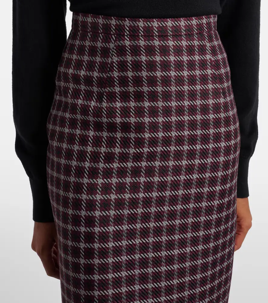 Emilia Wickstead Lorelei houndstooth genzianella pencil skirt | Thumbnail 5