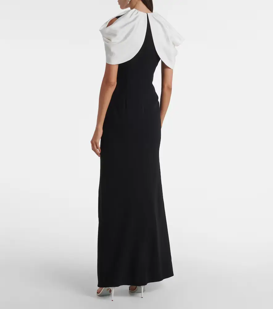 Roland Mouret Embellished caped satin crêpe gown | Thumbnail 3 Roland Mouret Embellished caped satin crêpe gown | Thumbnail 3