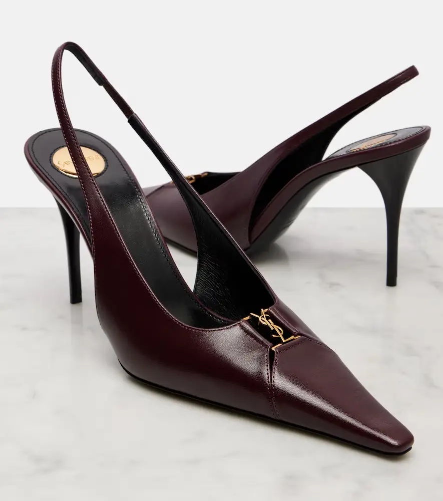 Saint Laurent Babylone Breteuil leather slingback pumps | Thumbnail 4