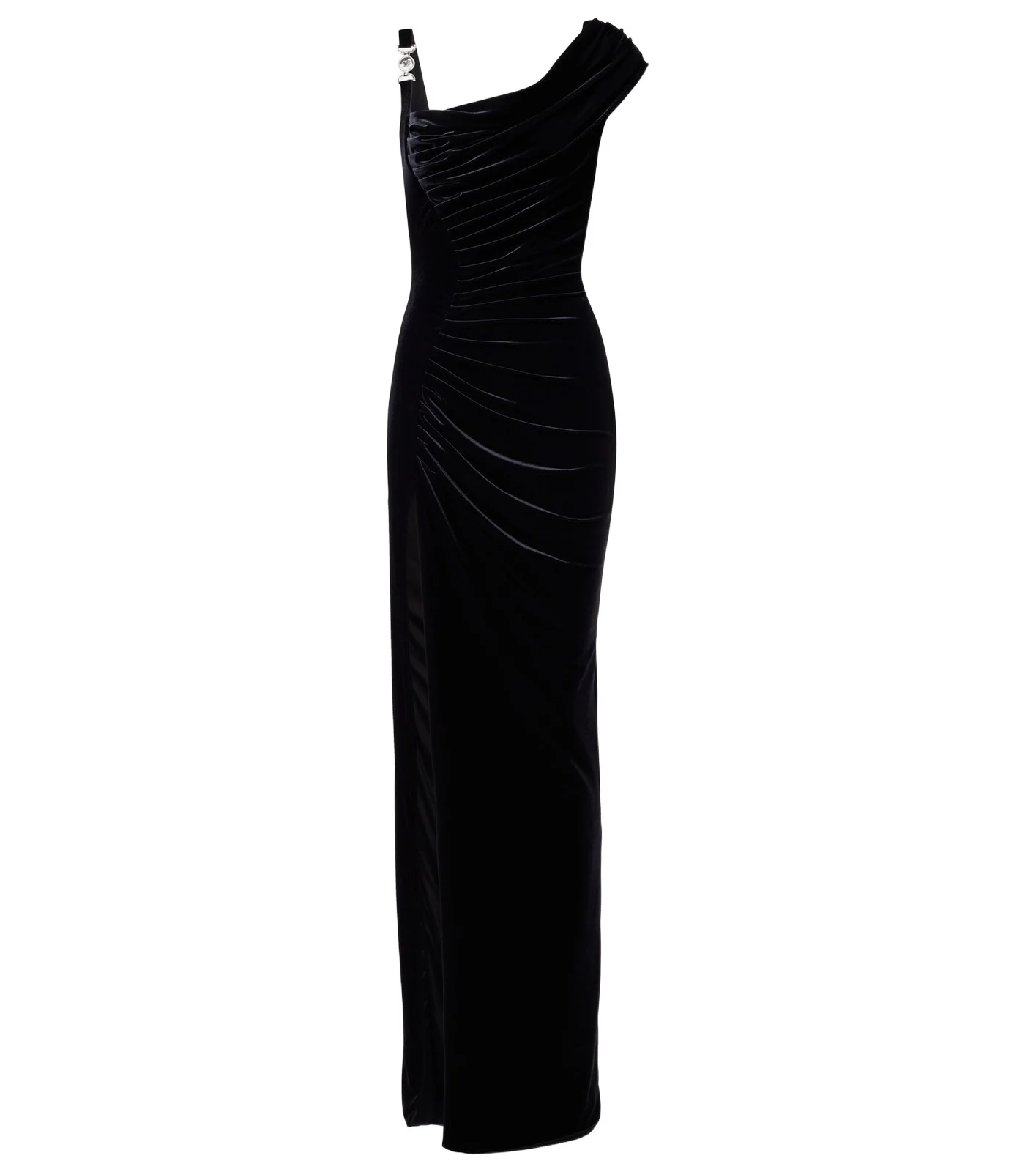 Asymmetric gathered velvet gown Asymmetric gathered velvet gown