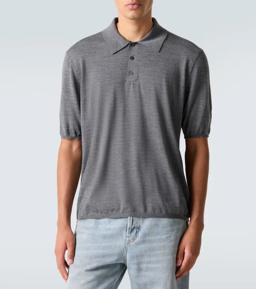 Saint Laurent Cassandre wool polo shirt | Thumbnail 5 Saint Laurent Cassandre wool polo shirt | Thumbnail 5