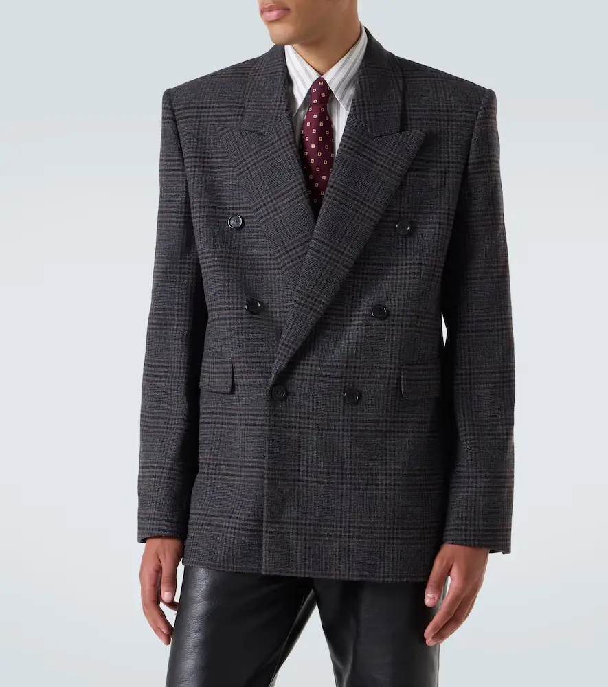Saint Laurent Checked wool and cashmere blazer | Thumbnail 3 Saint Laurent Checked wool and cashmere blazer | Thumbnail 3