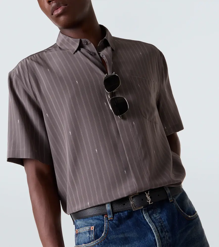 Saint Laurent Cassandre silk crêpe de chine shirt | Thumbnail 3