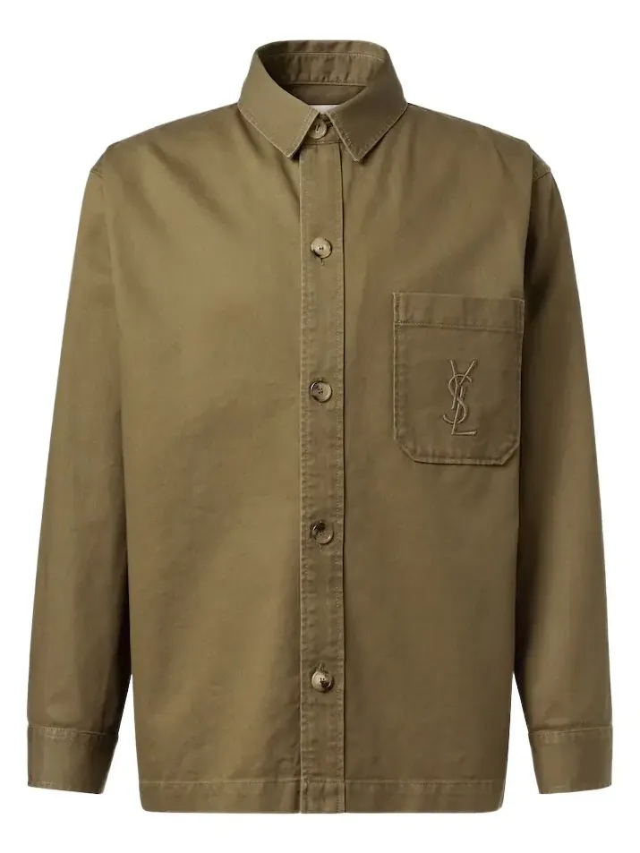 Saint Laurent Cassandre cotton and linen overshirt