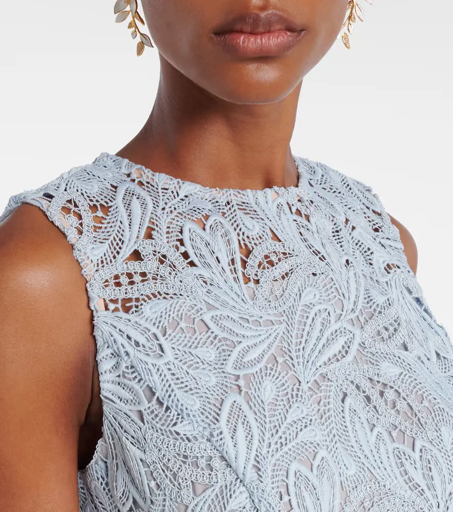 Oscar de la Renta Belted floral lace midi dress | Thumbnail 5