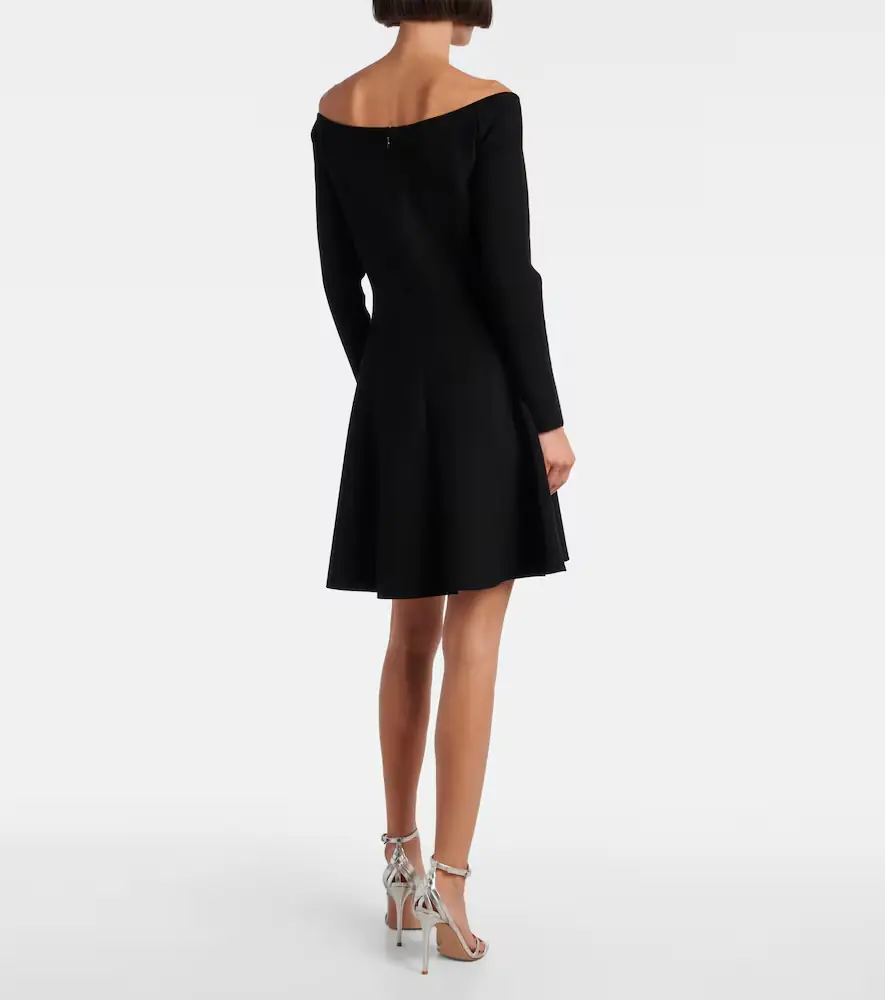 Oscar de la Renta Floral-appliqué off-shoulder minidress | Thumbnail 5
