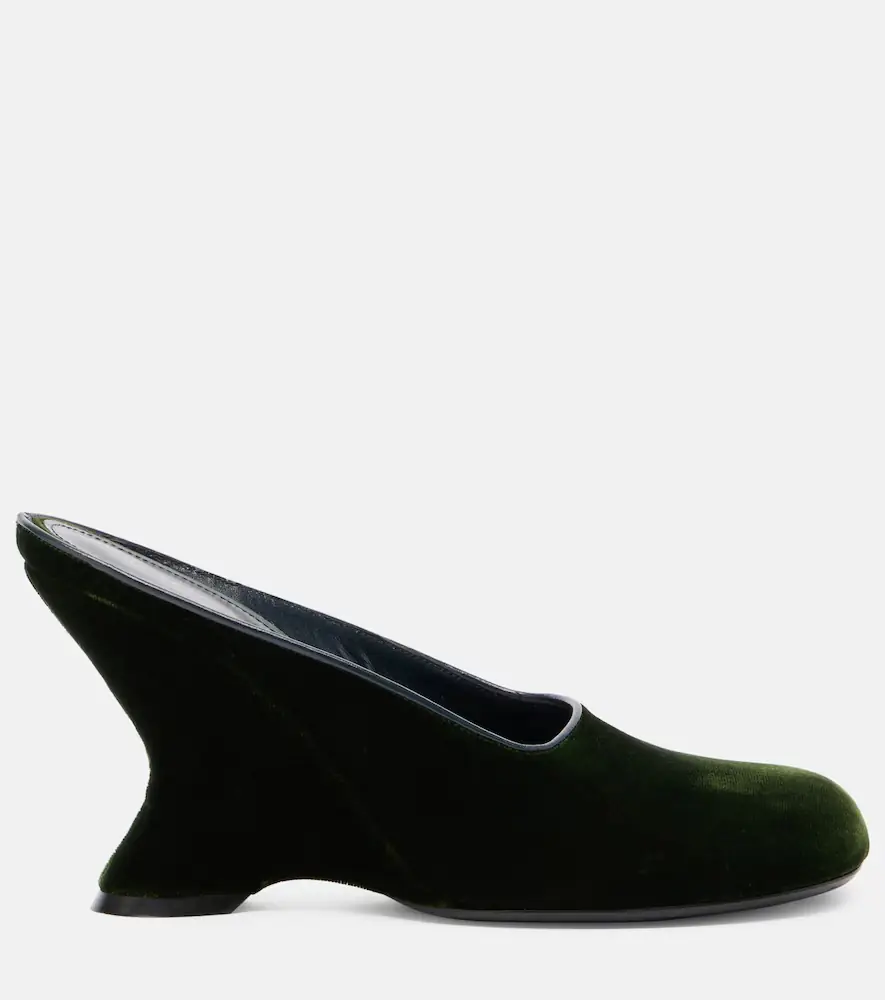 Dries Van Noten 95 velvet wedges | Thumbnail 2