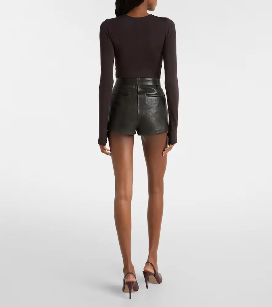 Alex Perry Low-rise leather micro shorts | Thumbnail 4 Alex Perry Low-rise leather micro shorts | Thumbnail 4