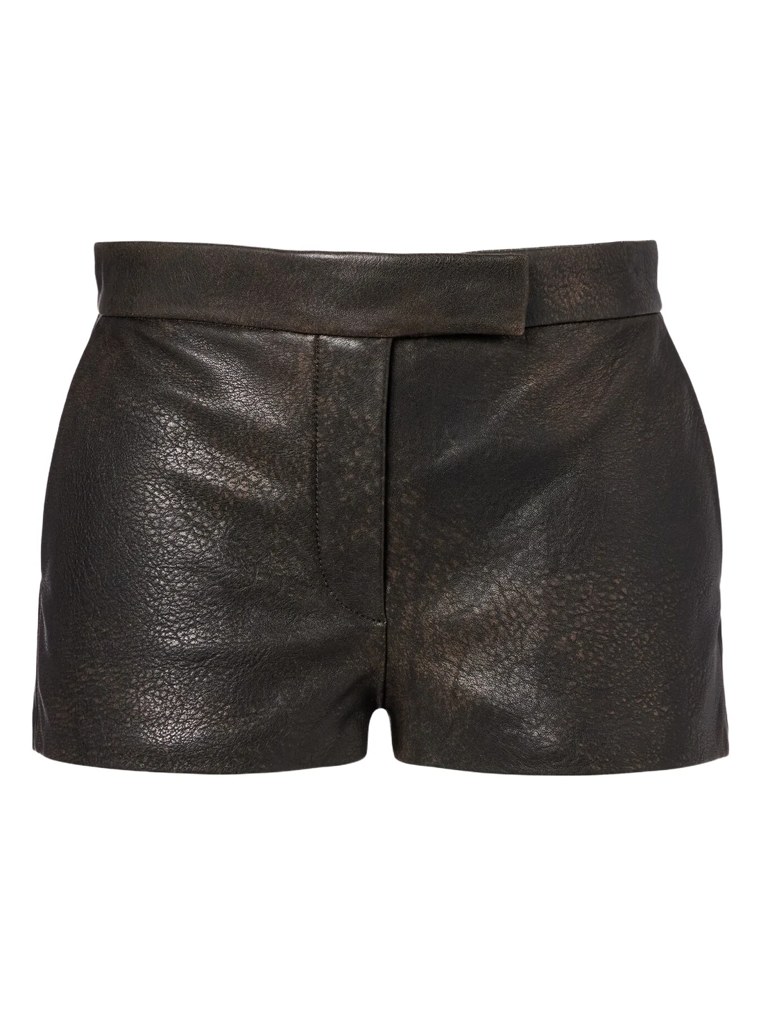 Alex Perry Low-rise leather micro shorts