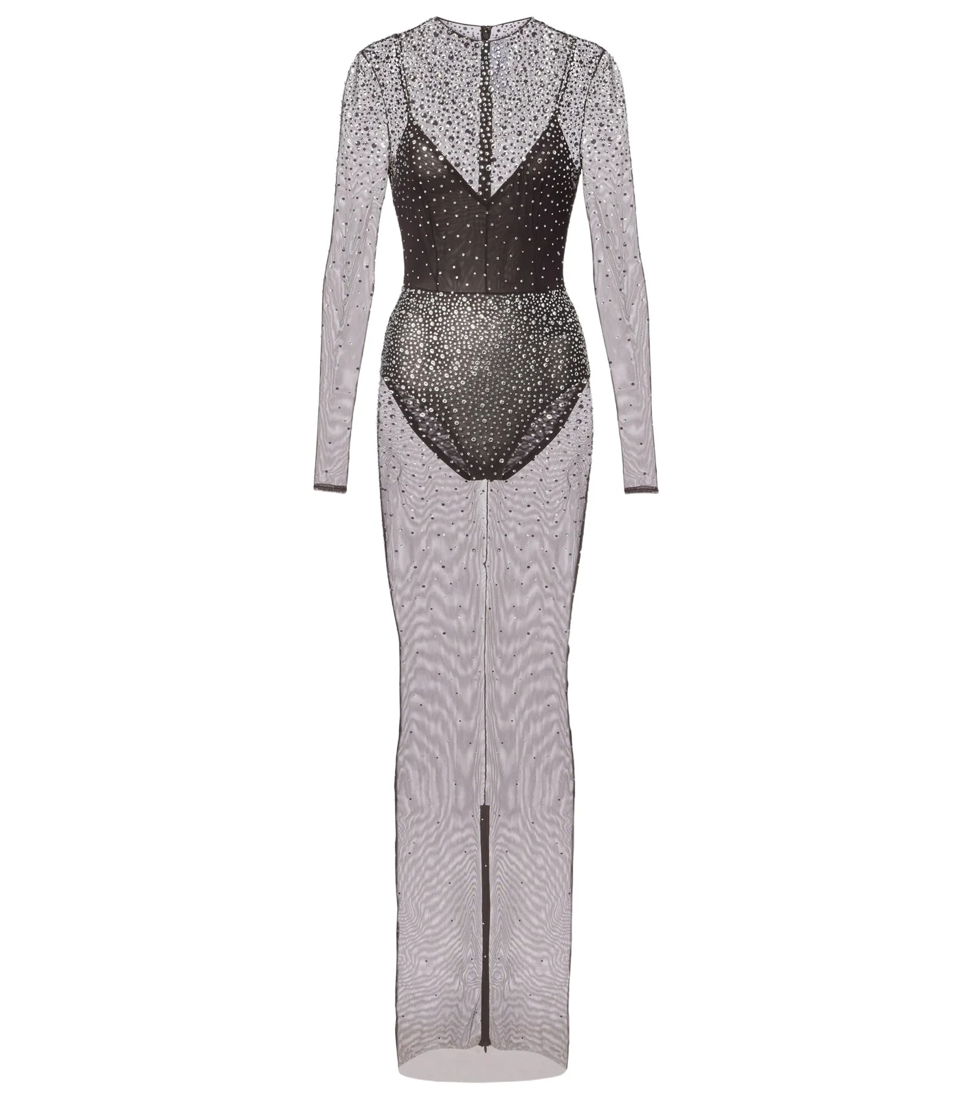 Crystal-embellished mesh maxi dress Crystal-embellished mesh maxi dress