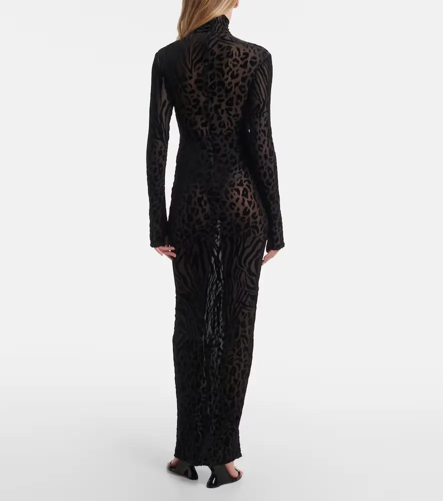 Alex Perry Sheer animal-print devoré maxi dress | Thumbnail 4 Alex Perry Sheer animal-print devoré maxi dress | Thumbnail 4