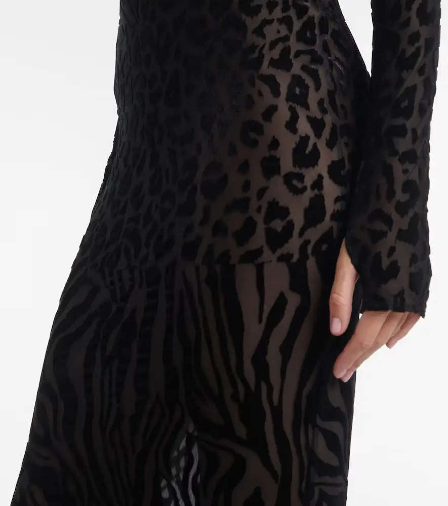 Alex Perry Sheer animal-print devoré maxi dress | Thumbnail 5 Alex Perry Sheer animal-print devoré maxi dress | Thumbnail 5