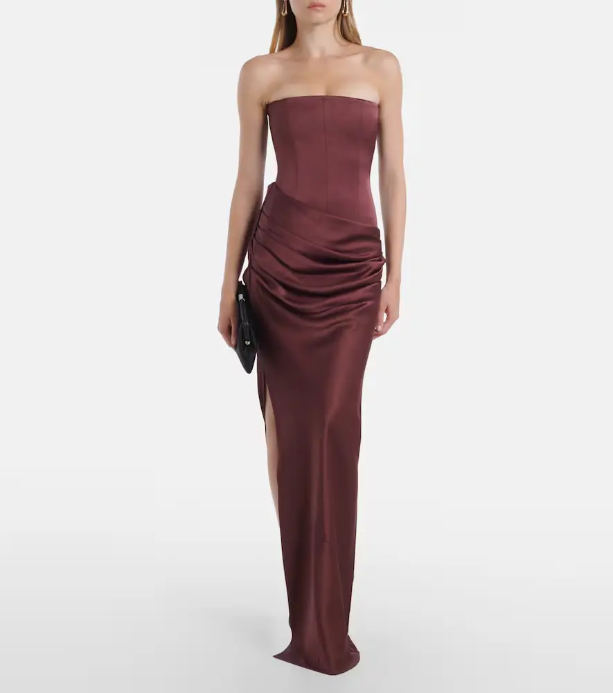 Alex Perry Draped crêpe satin corset gown | Thumbnail 2 Alex Perry Draped crêpe satin corset gown | Thumbnail 2
