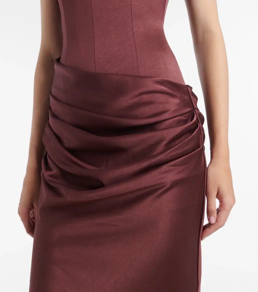 Alex Perry Draped crêpe satin corset gown | Thumbnail 3 Alex Perry Draped crêpe satin corset gown | Thumbnail 3