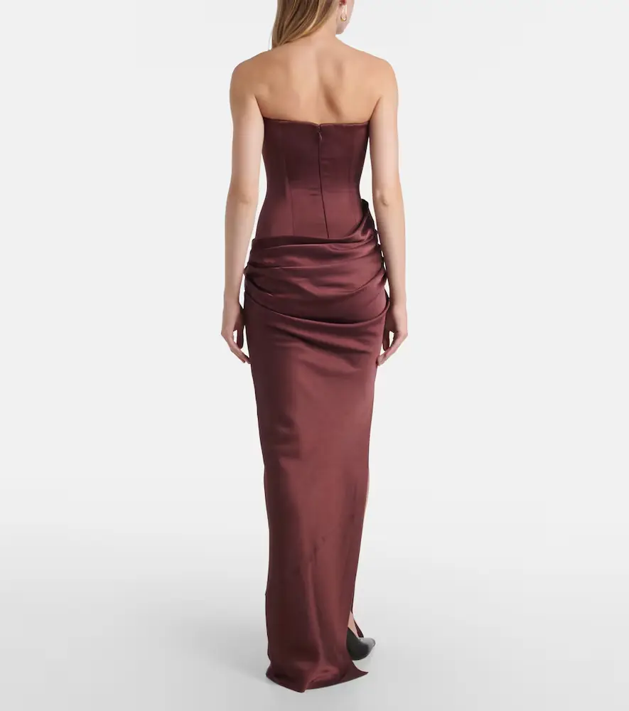 Alex Perry Draped crêpe satin corset gown | Thumbnail 4 Alex Perry Draped crêpe satin corset gown | Thumbnail 4