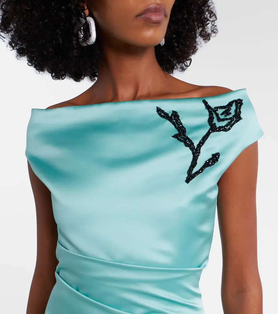 Erdem Floral off-shoulder duchesse satin gown | Thumbnail 4