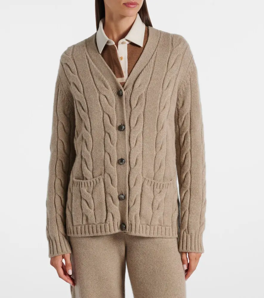 Loro Piana Napier cable-knit cashmere cardigan | Thumbnail 3