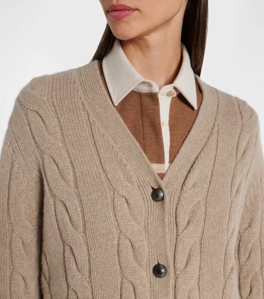 Loro Piana Napier cable-knit cashmere cardigan | Thumbnail 4