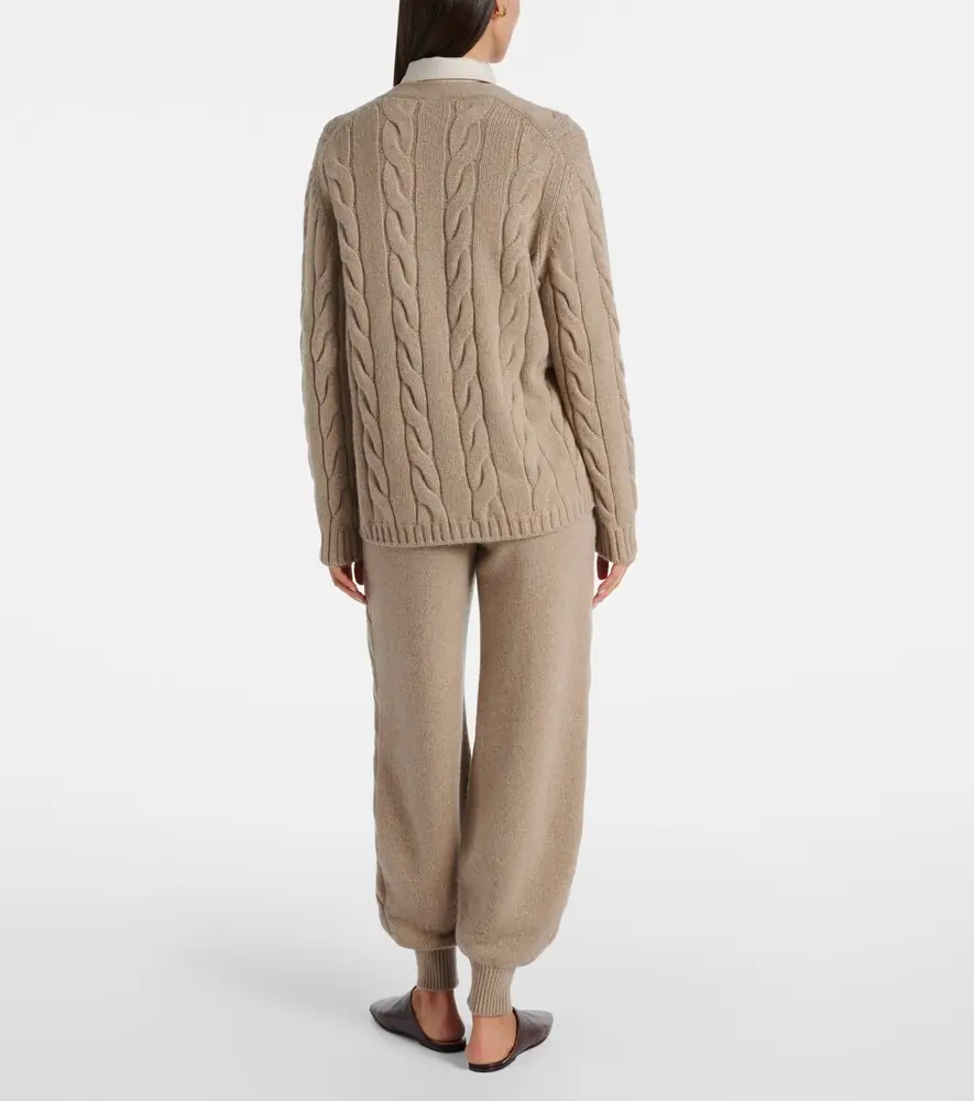 Loro Piana Napier cable-knit cashmere cardigan | Thumbnail 5