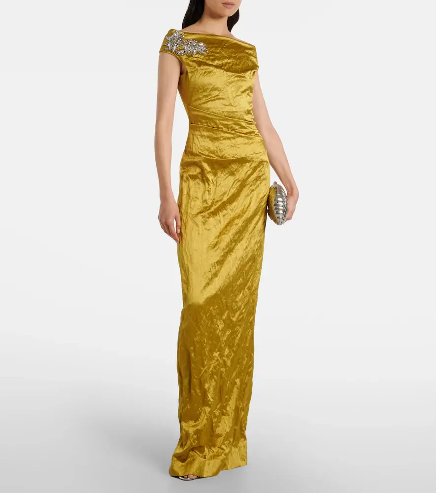 Erdem Embellished off-shoulder satin gown | Thumbnail 4 Erdem Embellished off-shoulder satin gown | Thumbnail 4