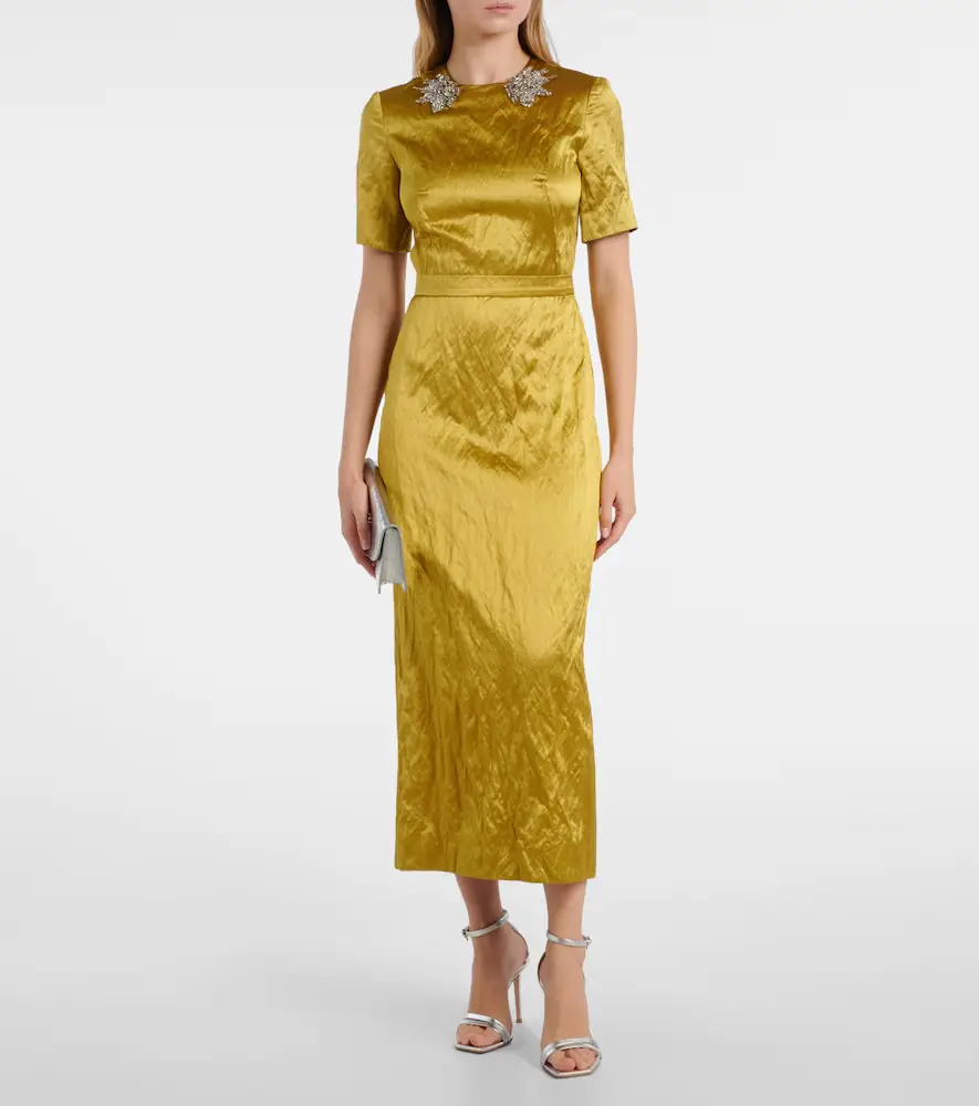 Erdem Embellished satin midi dress | Thumbnail 4 Erdem Embellished satin midi dress | Thumbnail 4