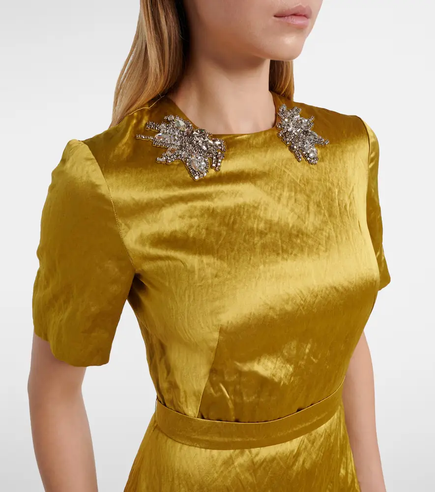 Erdem Embellished satin midi dress | Thumbnail 5 Erdem Embellished satin midi dress | Thumbnail 5