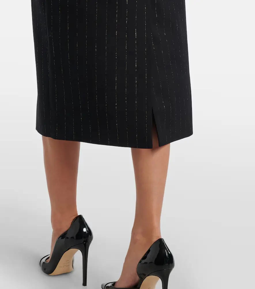 Erdem Pinstripe wool lamé midi dress | Thumbnail 3