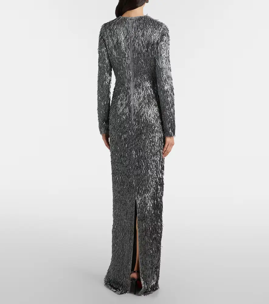 Erdem Sequined draped maxi dress | Thumbnail 5