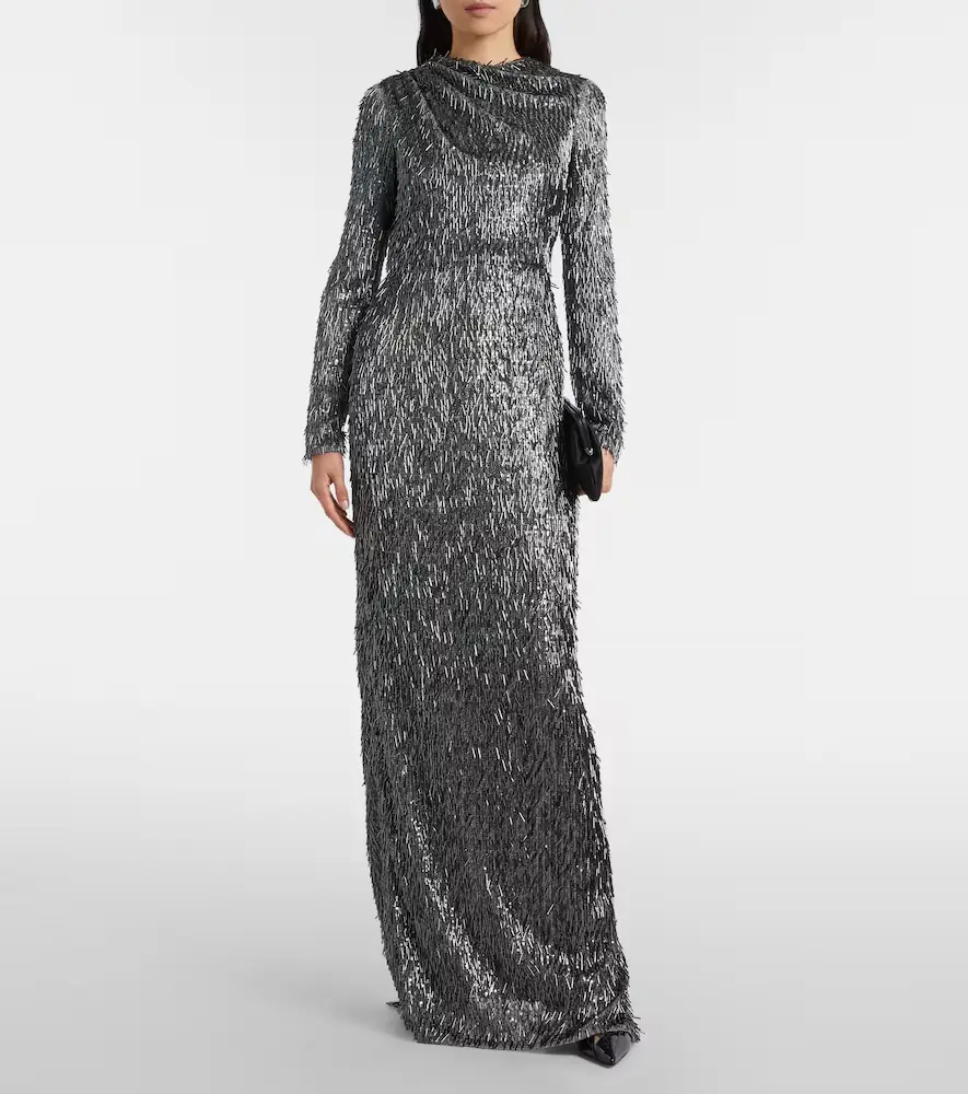 Erdem Sequined draped maxi dress | Thumbnail 6