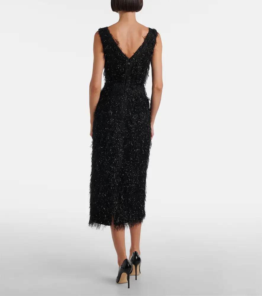 Erdem Lurex fil coupé midi dress | Thumbnail 5 Erdem Lurex fil coupé midi dress | Thumbnail 5