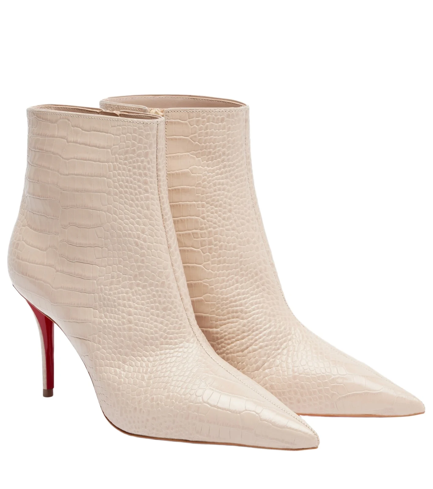 Snake-effect leather ankle boots Snake-effect leather ankle boots