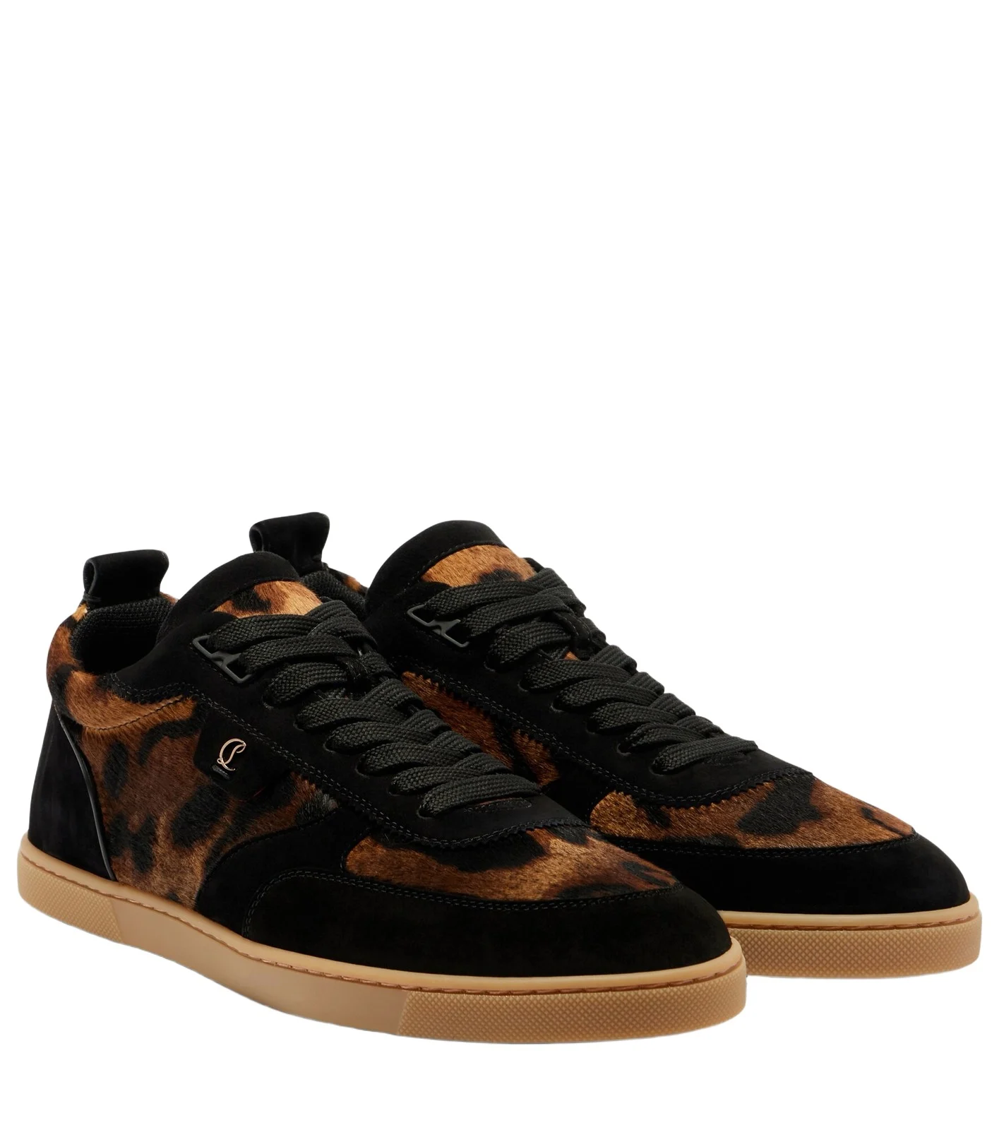 Suede-trimmed calf hair sneakers Suede-trimmed calf hair sneakers