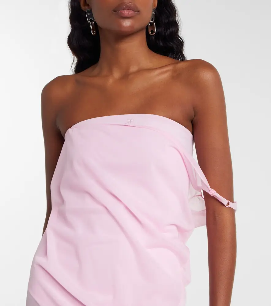 Courrèges Courrèges Draped sheer jersey crêpe midi dress | Thumbnail 2 Courrèges Courrèges Draped sheer jersey crêpe midi dress | Thumbnail 2