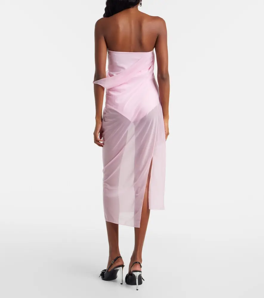 Courrèges Courrèges Draped sheer jersey crêpe midi dress | Thumbnail 5 Courrèges Courrèges Draped sheer jersey crêpe midi dress | Thumbnail 5