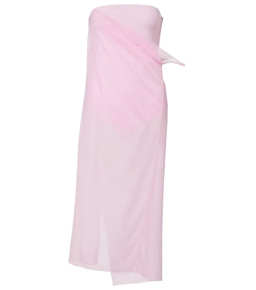 Courreges Courrèges Draped sheer jersey crêpe midi dress | Image 1 Courreges Courrèges Draped sheer jersey crêpe midi dress | Image 1