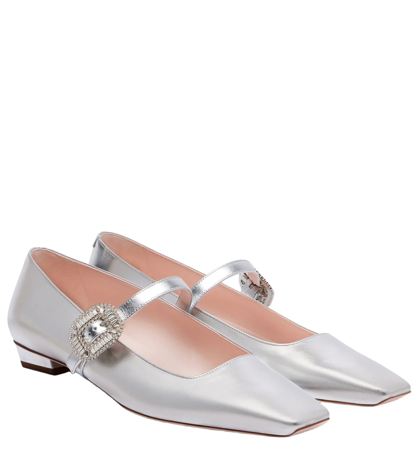 Roger Vivier Belle Vivier 25 metallic leather ballet flats