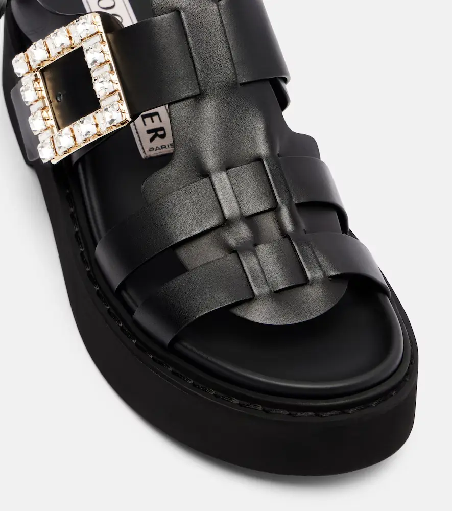 Roger Vivier Viv' Rangers leather platform sandals | Thumbnail 4