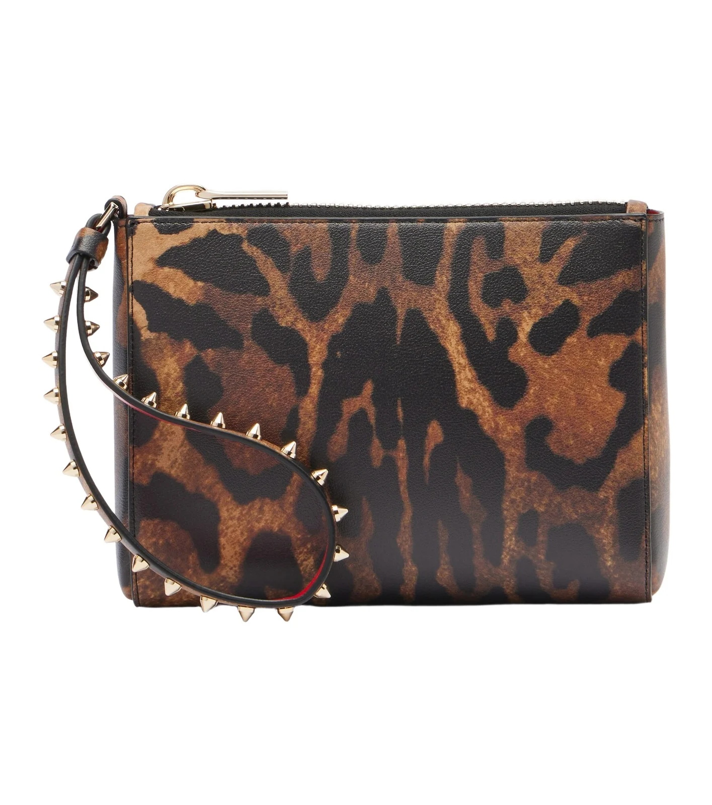 Cabata Small leopard-print leather pouch