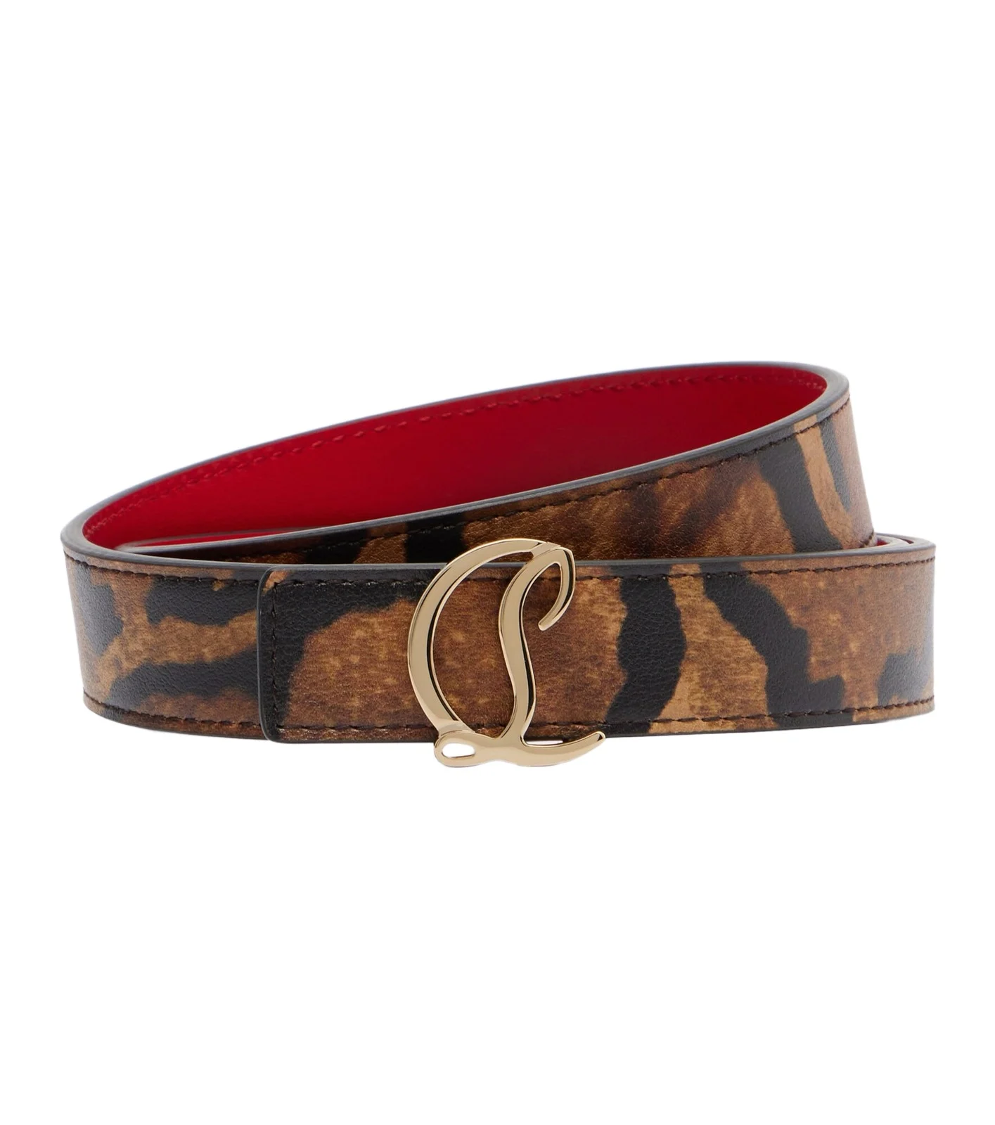Leopard-print leather belt Leopard-print leather belt
