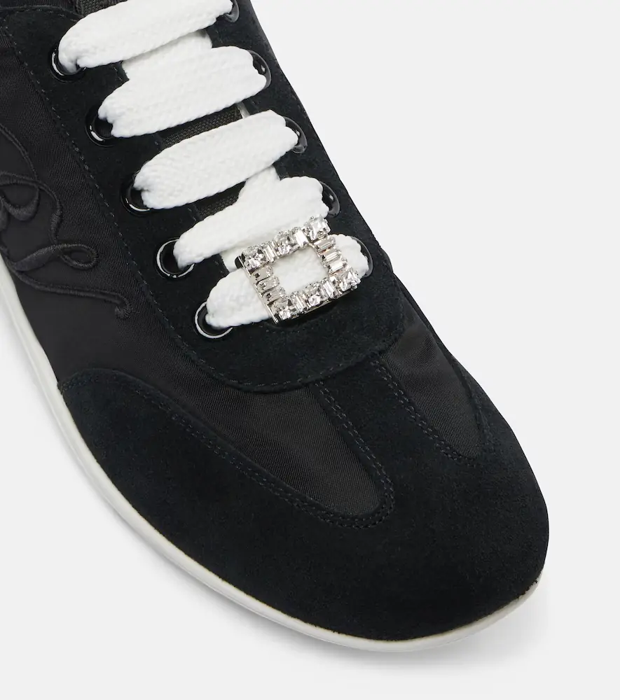 Roger Vivier Viv Low suede-trimmed satin sneakers | Thumbnail 3 Roger Vivier Viv Low suede-trimmed satin sneakers | Thumbnail 3
