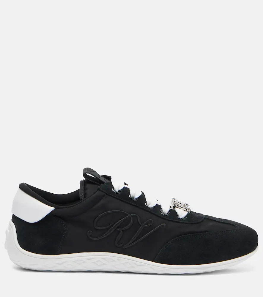 Roger Vivier Viv Low suede-trimmed satin sneakers | Thumbnail 4 Roger Vivier Viv Low suede-trimmed satin sneakers | Thumbnail 4