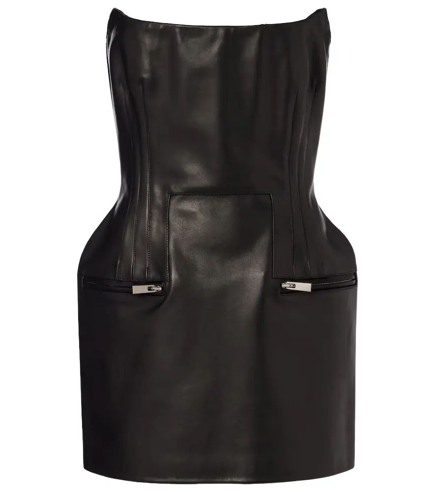 Magda Butrym Leather bustier minidress